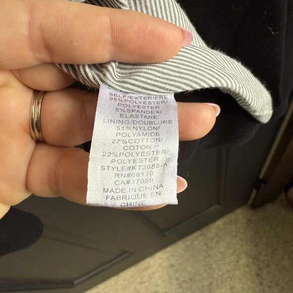 Anthropologie Cartonnier Black Blazer Jacket Draped Open- Front Size Small - Picture 10 of 14